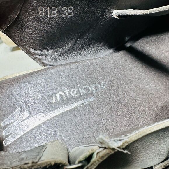 Antelope Collection 818 Women 7/38 Sandals Slingback Gray Leather Wedge Platform - Picture 8 of 8